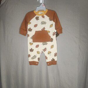 Fall Leaves 0-3 Month Long Sleeve Romper. Fall, Pumpkin Patch, Thanksgiving